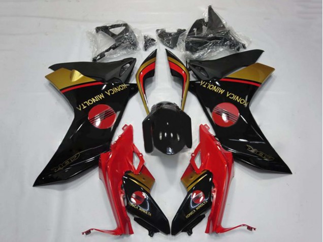 Carenados Moto Honda CBR600F 2011-2013 - Rojo Oro Negro Brillante Konica Minolta