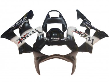 Carenados Moto Honda CBR900RR 929 2000-2001 - Negro Brillante Blanco West