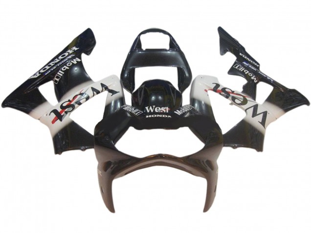Carenados Moto Honda CBR900RR 929 2000-2001 - Negro Brillante Blanco West