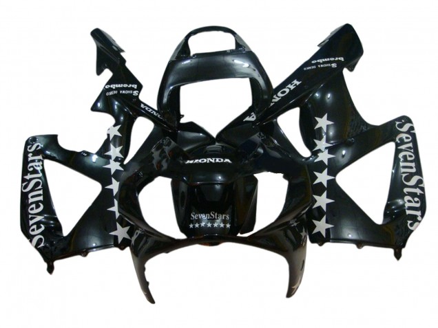 Carenados Moto Honda CBR900RR 929 2000-2001 - Negro Brillante Blanco SevenStars