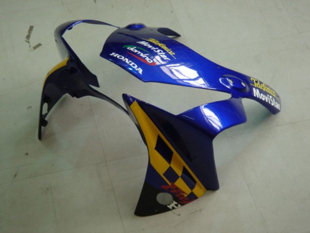 Carenados Moto Honda CBR900RR 954 2002-2003 - Azul Amarillo Negro Brillante Telefumica MoviStar Castrol