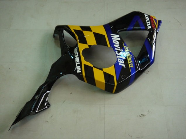 Carenados Moto Honda CBR900RR 954 2002-2003 - Azul Amarillo Negro Brillante Telefumica MoviStar Castrol