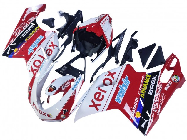 Carenados Moto Ducati 848/1098/1198 2007-2014 - Blanco Rojo Negro Brillante Valsir Xerox