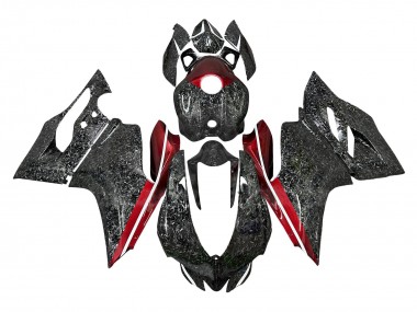 Carenados Moto Ducati Panigale 899/1199 2011-2014 - Negro Falsificado FibraCarbono Estilo Rojo