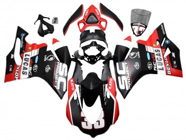 Carenados Moto Ducati 959/1299 2015-2020 - Blanco Rojo Negro Mate Lucas 33
