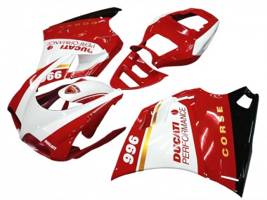 Carenados Moto Ducati 996 1993-2005 - Blanco Rojo Oro Negro Brillante Corse Performance