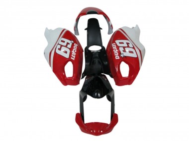 Carenados Moto Ducati Monster 696 796 1100 1100S 2008-2012 - Blanco Rojo Negro Brillante 69