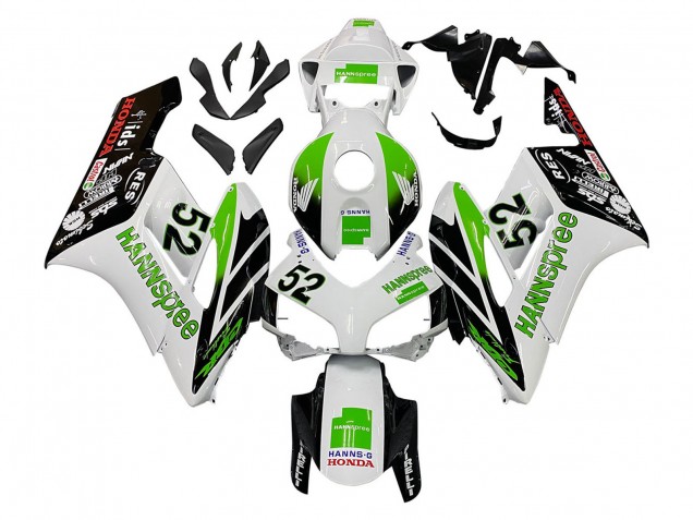 Carenados Moto Honda CBR1000RR 2004-2005 - Blanco Verde Negro Brillante Hannspree 52