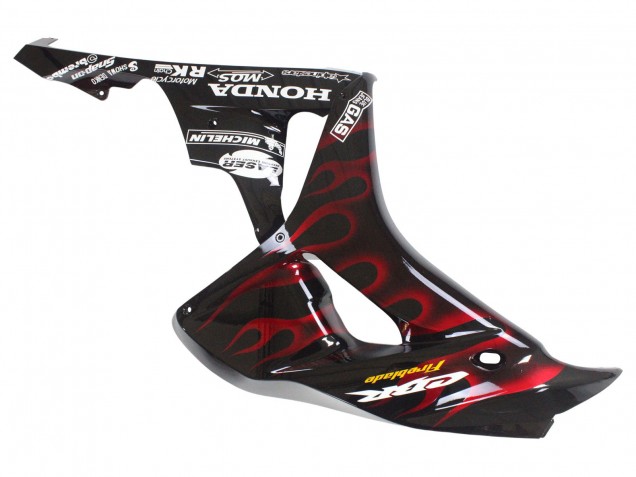 Carenados Moto Honda CBR1000RR 2006-2007 - Negro Brillante Amarillo Rojo Llama