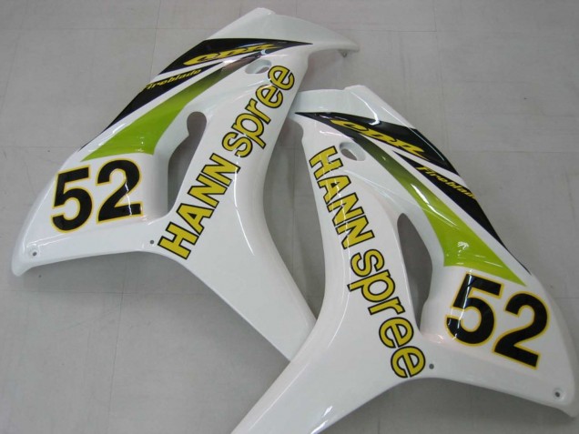 Carenados Moto Honda CBR1000RR 2006-2007 - Blanco Verde Negro Brillante Hannspree 52