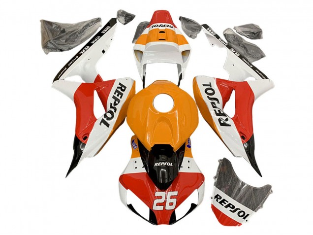 Carenados Moto Honda CBR1000RR 2006-2007 - Naranja Blanco Rojo Negro Lustroso Repsol 26