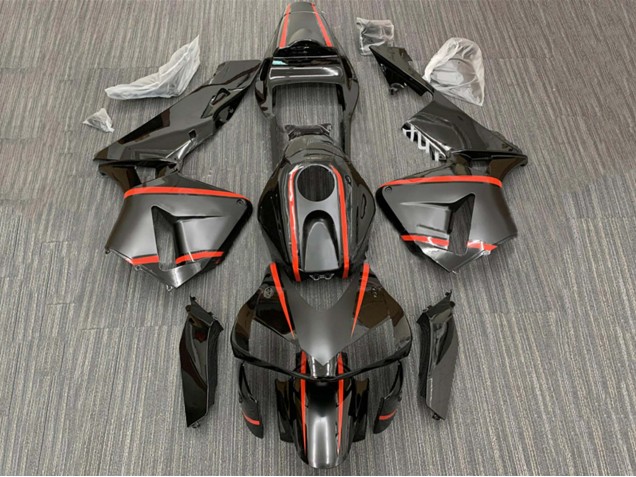Carenados Moto Honda CBR600RR 2003-2004 - Negro Brillante Rojo Raya