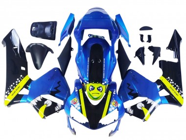 Carenados Moto Honda CBR600RR 2003-2004 - Azul Neon Amarillo Negro Brillante Tiburón