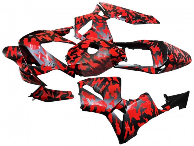 Carenados Moto Honda CBR600RR 2003-2004 - Negro Rojo Gris Camouflage