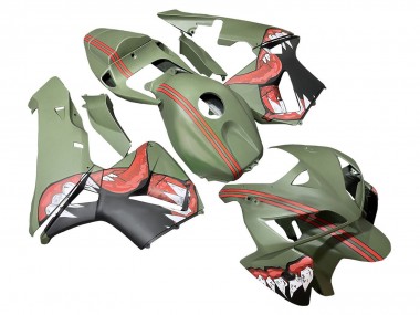 Carenados Moto Honda CBR600RR 2005-2006 - Verde Rojo Tiburón