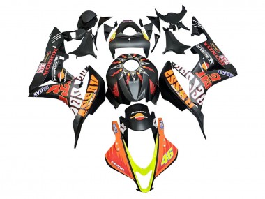 Carenados Moto Honda CBR600RR 2007-2008 - Negro Mate Naranja Rojo Rossi Repsol 46