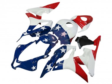 Carenados Moto Honda CBR600RR 2007-2008 - Blanco Azul Rojo Estrella