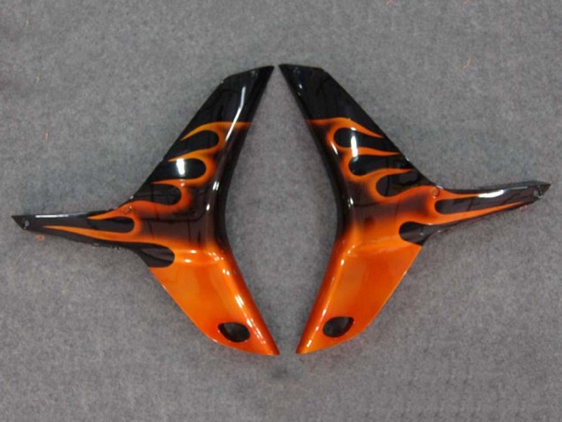 Carenados Moto Honda CBR600RR 2007-2008 - Negro Brillante Naranja Llama