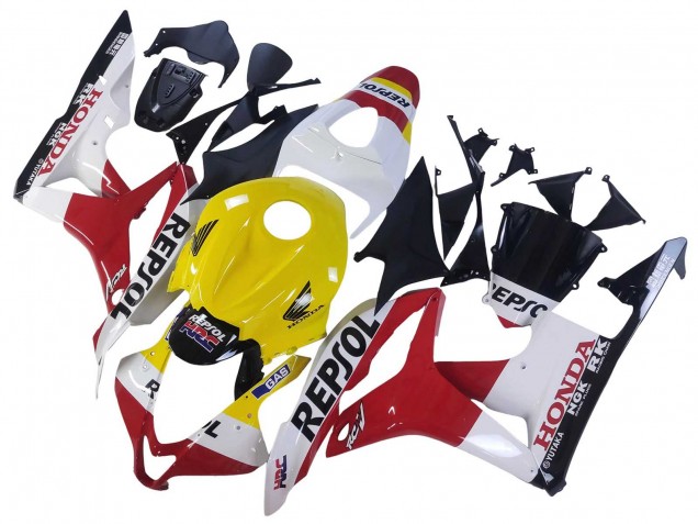 Carenados Moto Honda CBR600RR 2007-2008 - Blanco Amarillo Rojo Repsol HRC