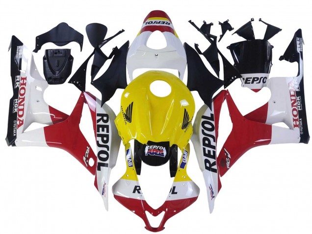Carenados Moto Honda CBR600RR 2007-2008 - Blanco Amarillo Rojo Repsol HRC