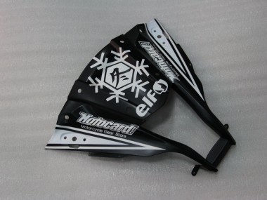 Carenados Moto Kawasaki ZX10R 2011-2015 - Negro Brillante Blanco Elf Nieve Calcomanía