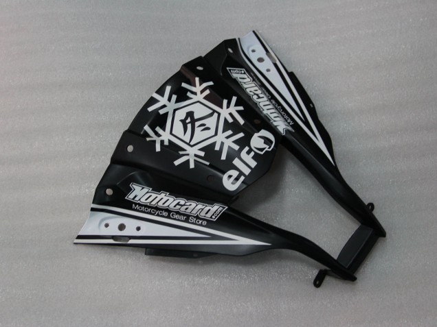 Carenados Moto Kawasaki ZX10R 2011-2015 - Negro Brillante Blanco Elf Nieve Calcomanía