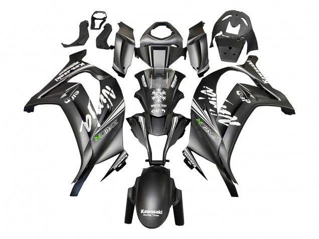 Carenados Moto Kawasaki ZX10R 2011-2015 - Negro Mate Verde Elf