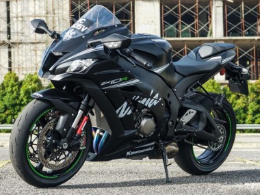 Carenados Moto Kawasaki ZX10R 2011-2015 - Negro Mate Blanco Verde Nieve Calcomanía