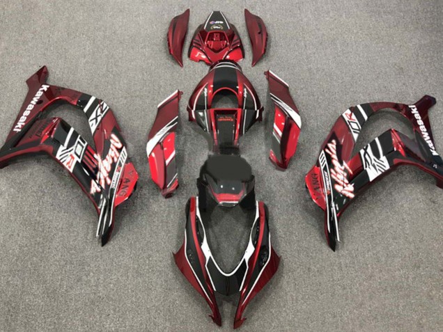 Carenados Moto Kawasaki ZX10R 2016-2020 - Rojo Granate Blanco Negro Brillante