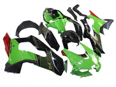 Carenado Moto Kawasaki ZX10R 2021-2025 - Verde Negro Rojo Honeycomb