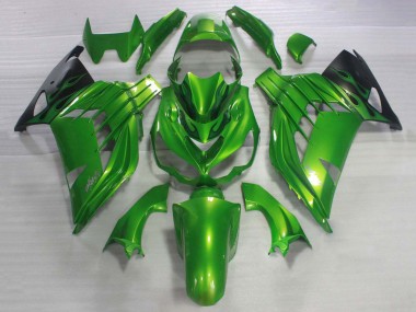 Carenado Moto Kawasaki ZX14R ZZR1400 2006-2011 - Verde Negro Brillante