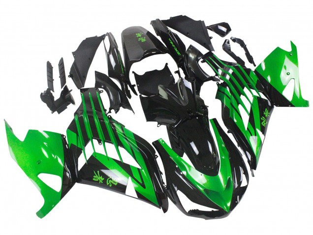 Kits Carenado Moto Kawasaki ZX14R ZZR1400 2012-2024 - Verde Negro Brillante