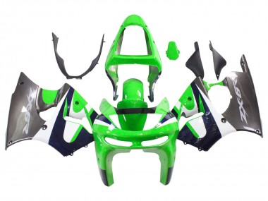 Carenados Moto Kawasaki ZX6R 1998-1999 - Verde Blanco Azul Oscuro Plata