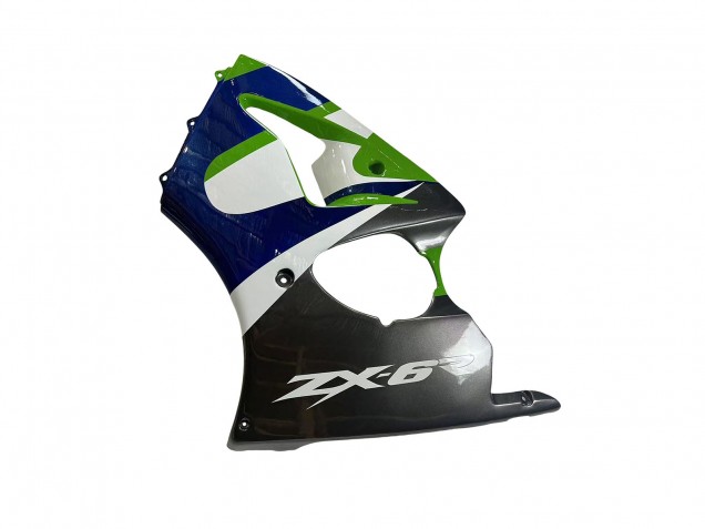 Carenados Moto Kawasaki ZX6R 1998-1999 - Verde Blanco Azul Plata Negro Brillante