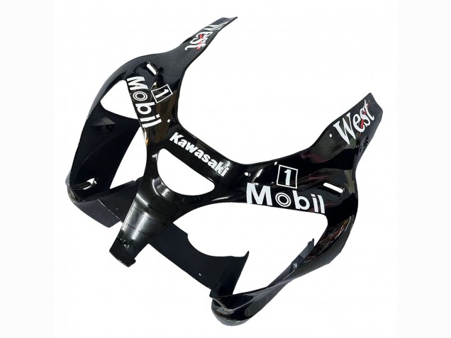 Carenados Moto Kawasaki ZX6R 2000-2002 - Negro Brillante Blanco West Michelin