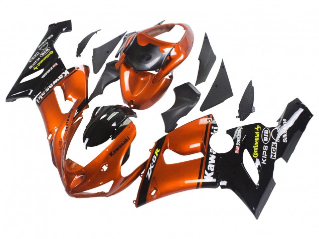 Carenado Moto Kawasaki ZX6R 2005-2006 - Naranja Negro
