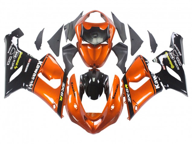Carenado Moto Kawasaki ZX6R 2005-2006 - Naranja Negro