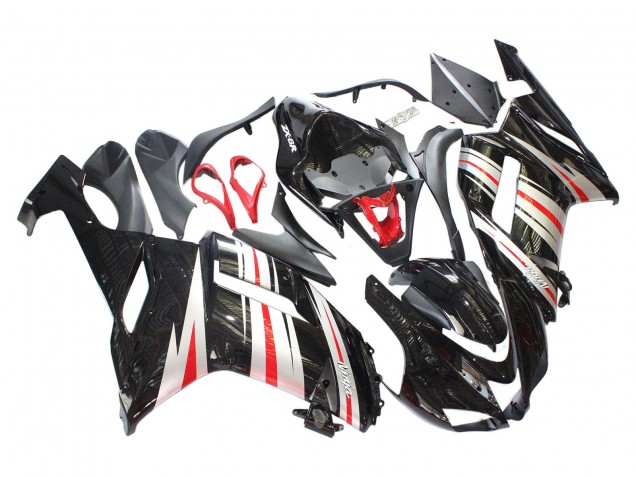 Carenados Moto Kawasaki ZX6R 2007-2008 - Negro Plata Rojo Ninja