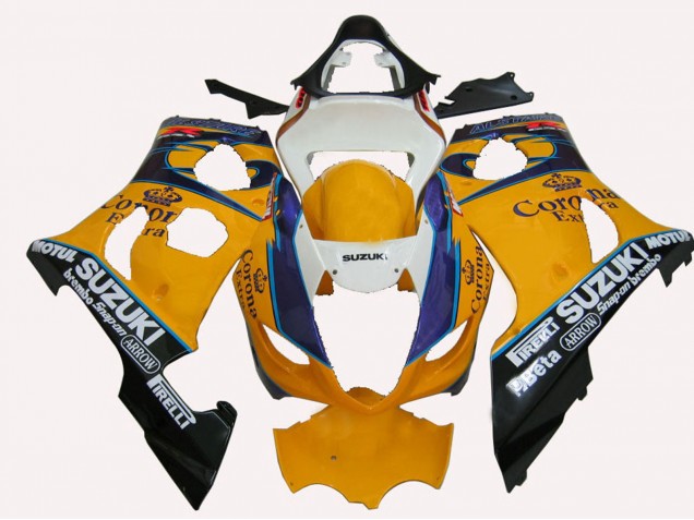 Carenados Moto Suzuki GSXR 1000 2003-2004 - Amarillo Blanco Azul Negro Corona
