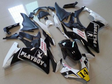 Carenados Moto Honda CBR500R 2013-2015 - Blanco Amarillo Negro Brillante Playboy 14
