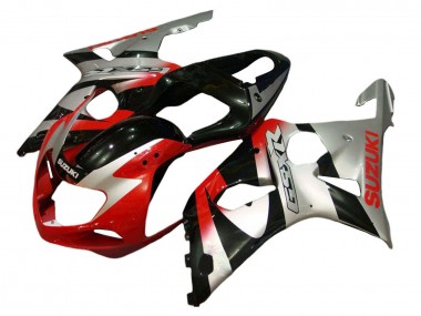 Kits Carenado Moto Suzuki GSXR 600 / GSXR 750 2001-2003 - Plata Rojo Negro Brillante