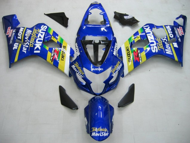 Carenados Moto Suzuki GSXR 600 / GSXR 750 2004-2005 - Azul Blanco Amarillo Verde Telefumica Motul MoviStar
