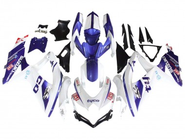 Carenados Moto Suzuki GSXR 600 / GSXR 750 2008-2010 - Blanco Azul Negro Tyco