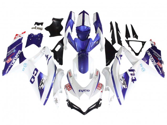 Carenados Moto Suzuki GSXR 600 / GSXR 750 2008-2010 - Blanco Azul Negro Tyco
