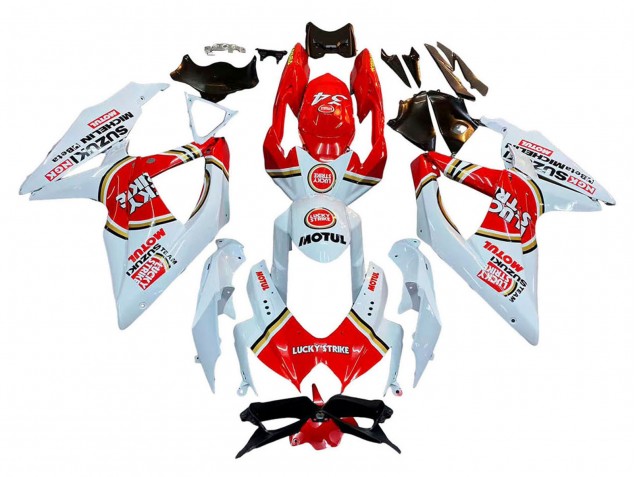 Carenados Moto Suzuki GSXR 600 / GSXR 750 2008-2010 - Blanco Rojo Motul Lucky Strike