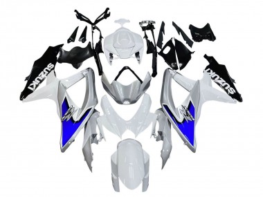 Carenados Moto Suzuki GSXR 600 / GSXR 750 2008-2010 - Blanco Plata Azul Negro