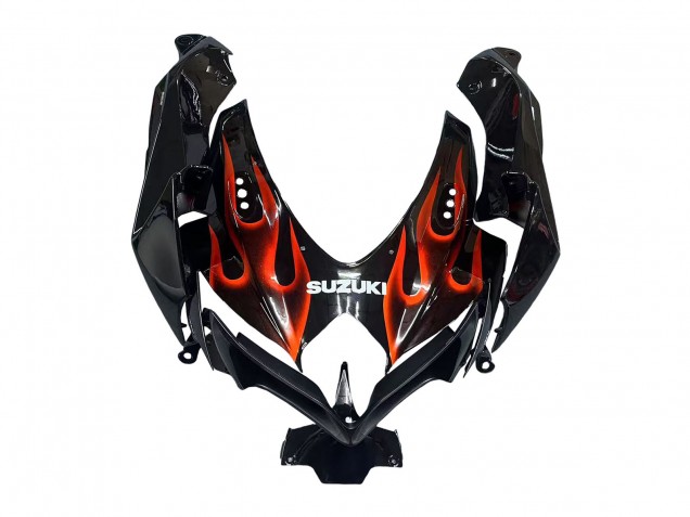 Carenados Moto Suzuki GSXR 600 / GSXR 750 2008-2010 - Negro Brillante Naranja Llama
