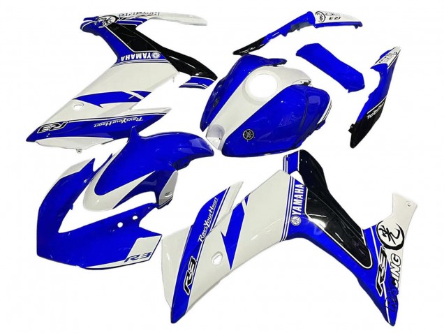 Carenados Moto Yamaha YZF R3/R25 2015-2018 - Blanco Azul Negro Carrera