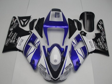 Carenados Moto Yamaha YZF R1 1998-1999 - Azul Blanco Negro Brillante Yamalube Motards