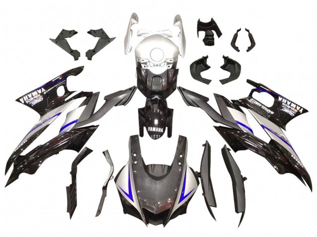 Carenados Moto Yamaha YZF R3/R25 2019-2021 - Plata Negro Brillante FibraCarbono Estilo